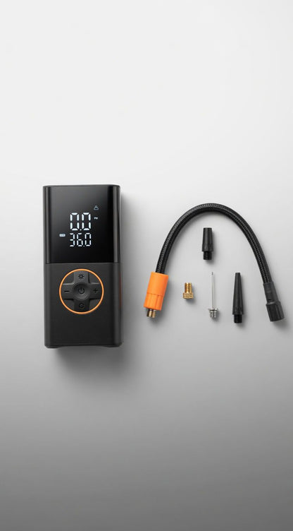 Compact Wireless Air Inflator - Digital Display Handheld Pump for Cars & Bikes