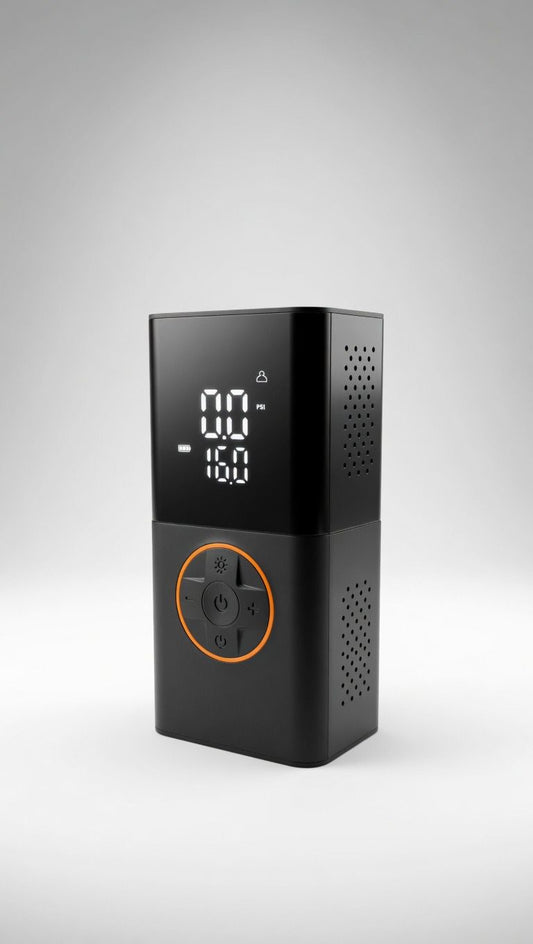 Compact Wireless Air Inflator - Digital Display Handheld Pump for Cars & Bikes